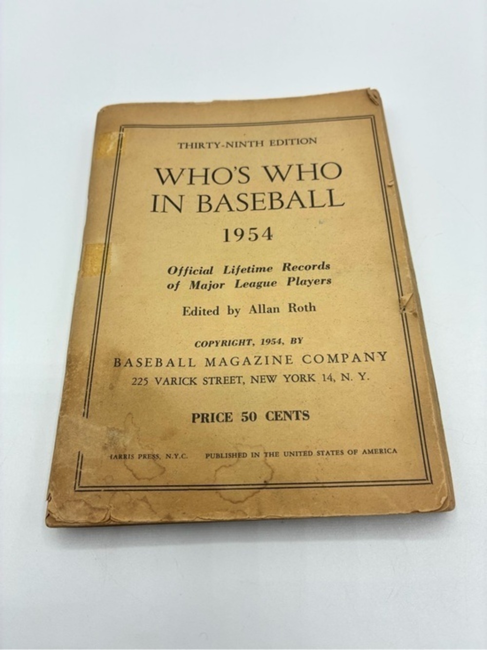 1954 Who’s Who in Baseball 39th Edition Mickey Mantle Willie Mays Vintage MLB
